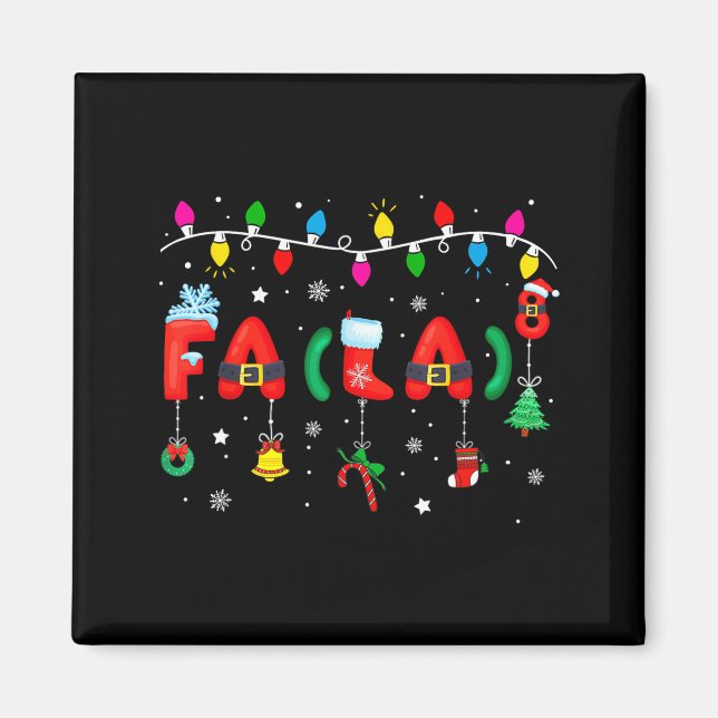 Fa (la) 8 Funny Christmas Lights Santa Fa La Math  Magnet (Framsidan)
