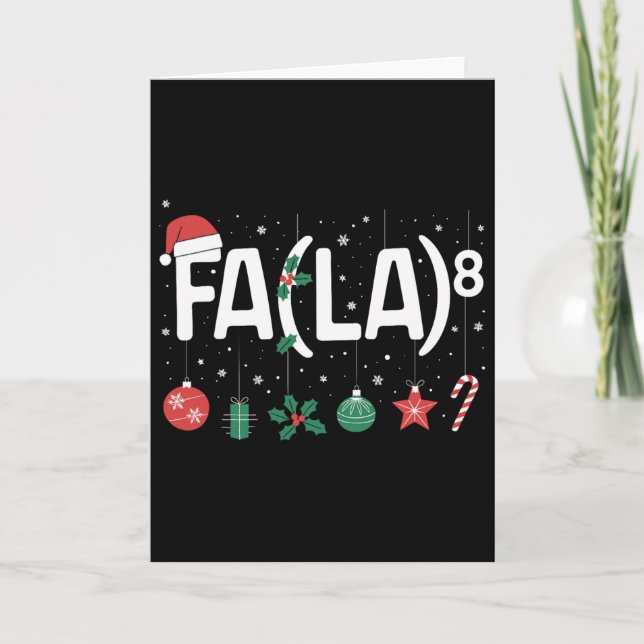 Fa (la)8 Funny Christmas Santa Fa La Math Teacher  Kort (Framsida)