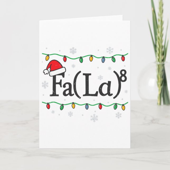 Fa (la) 8 Funny Math Teacher Christmas Ugly Sweate Kort (Framsida)