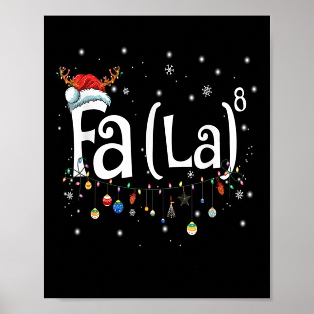 Fa (la) 8 Roligt jul Santa Fa La Math Gift Poster (Framsidan)
