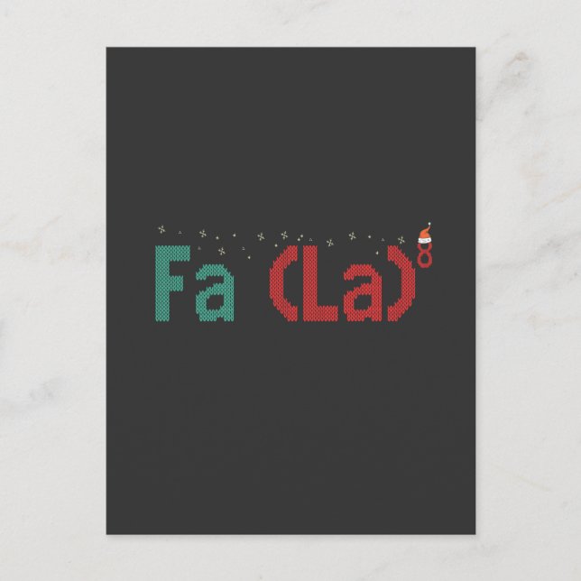 FA (LA)8 Roligt Nördigt Matematik Jul Julpresent  Vykort (Framsida)