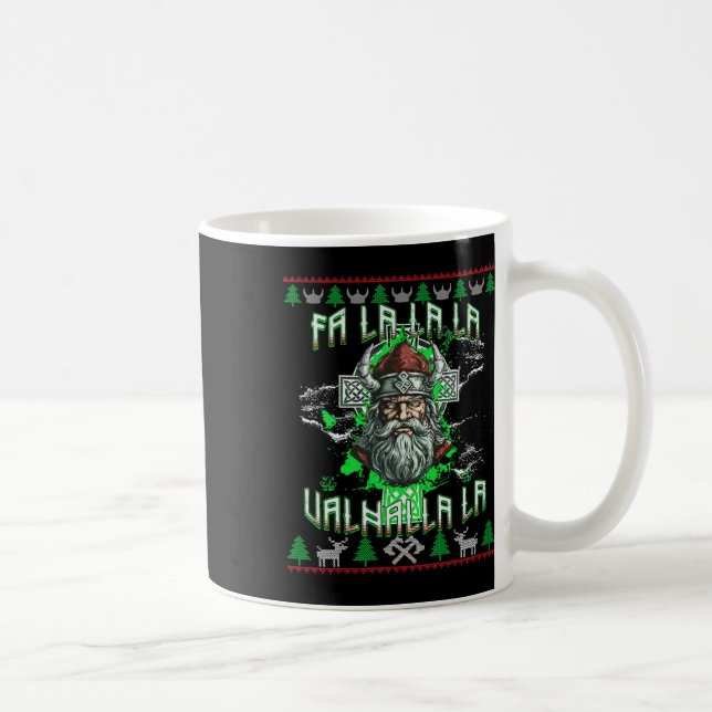 Fa La 8 Valhalla Santa Hat Viking Skull jul Kaffemugg (Höger)