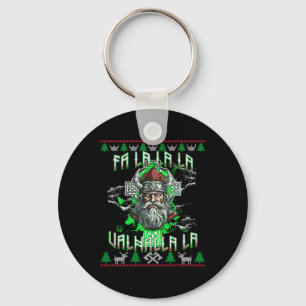 Fa La 8 Valhalla Santa Hat Viking Skull jul Nyckelring