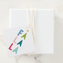 FA LA CHRISTMAS GIFT roligt fet, ljust, färgstark Gåvor Etiketter