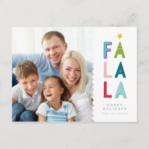 FA LA CHRISTMAS PHOTO-roligt, fet, färglösa dabbar Helg Vykort