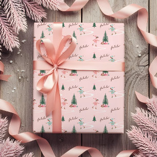 Fa La Cute Rosa Elf Ice Skating Girly Presentpapper