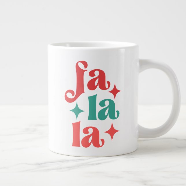 Fa La - Festive Helgdag Typography Design Jumbo Mugg (Höger)