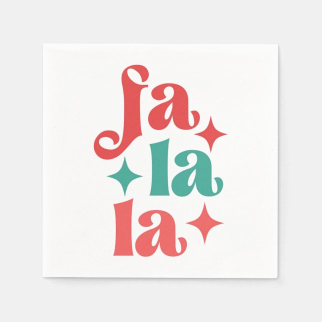 Fa La - Festive Helgdag Typography Design Pappersservett (Framsidan)