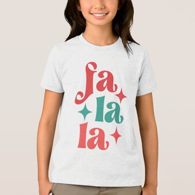 Fa La - Festive Helgdag Typography Design T Shirt (Framsida)