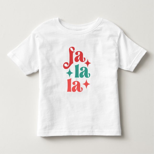 Fa La - Festive Helgdag Typography Design T Shirt (Framsida)
