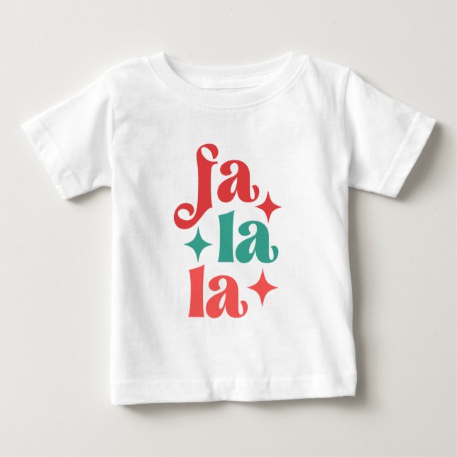 Fa La - Festive Helgdag Typography Design T Shirt (Framsida)