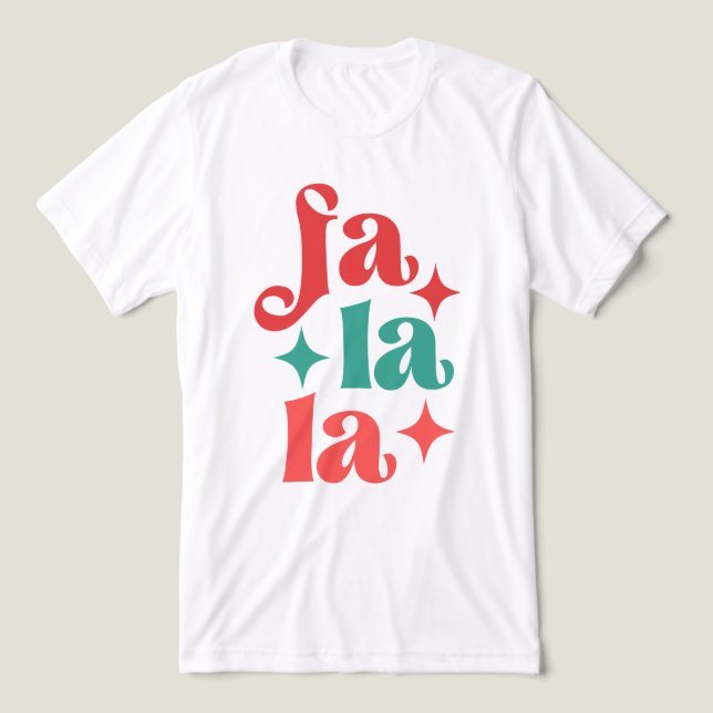 Fa La - Festive Helgdag Typography Design T Shirt (Design Framsida)