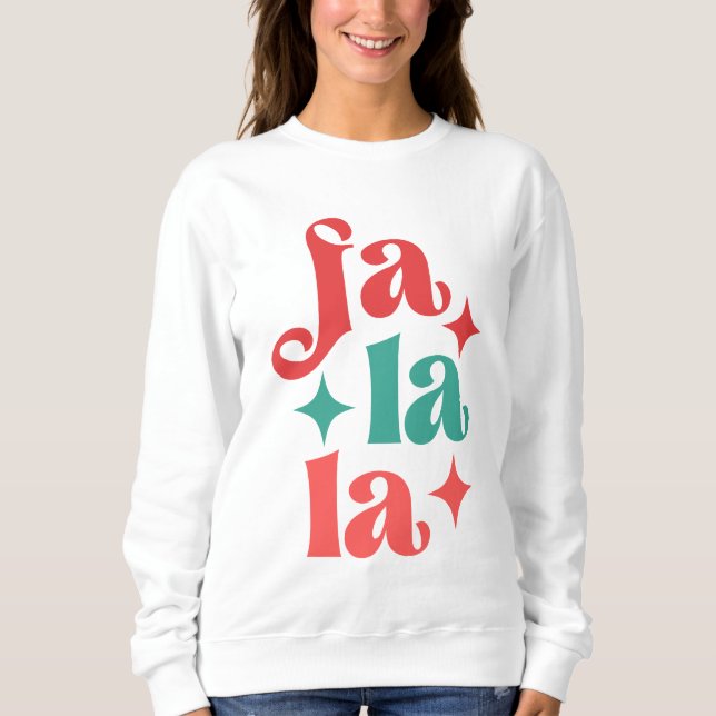 Fa La - Festive Helgdag Typography Design T Shirt (Framsida)
