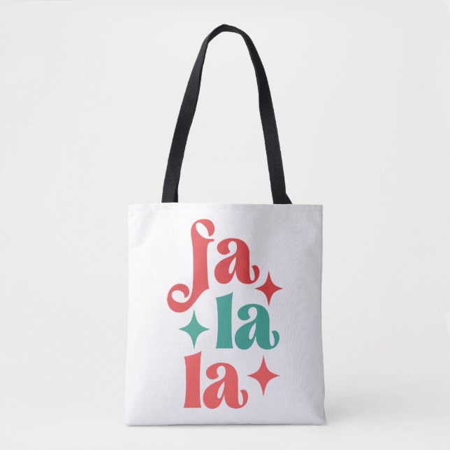 Fa La - Festive Helgdag Typography Design Tygkasse (Framsida)