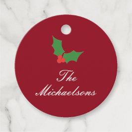 Fa La Festive Holly-jul Gåvor Etiketter