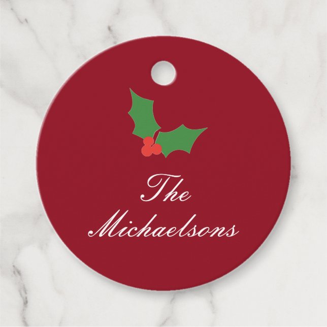 Fa La Festive Holly-jul Gåvor Etiketter (Framsida)