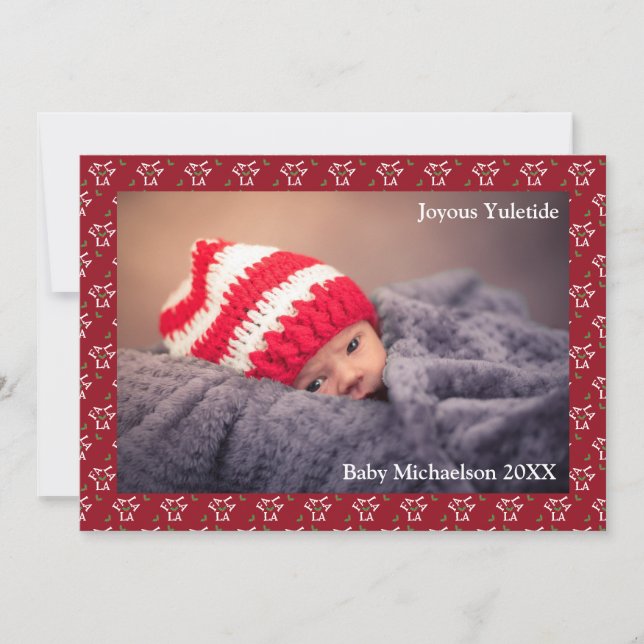 Fa La Festive Holly-jul Julkort (Framsida)