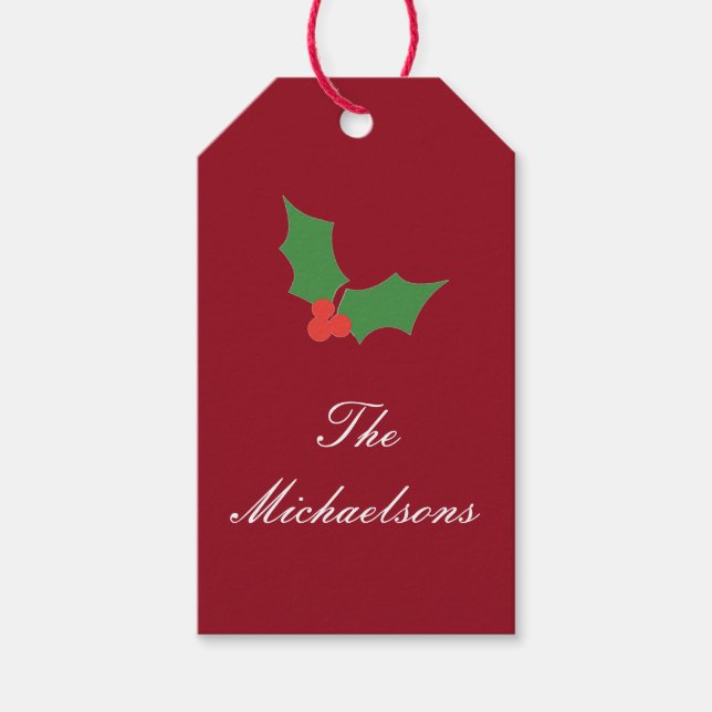 Fa La Festive Holly-jul Presentetikett (Framsidan)