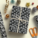 FA LA fet  Push Brev Modern White & Black Presentpapper<br><div class="desc">Lägg dina gåvor i stil med den här chicen och papper julomslutning! Med en lekfull "Fa La"-design i fet vit pensel-stil typsnitt mot en skarp svart bakgrund tillför detta papper lite contemporary till presenter. Perfekt för dem som kärlek minimalistisk estetik, denna design är både festlig och moderiktig, skapar dina gåvor...</div>