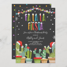 Fa La Fiesta Julpartiets inbjudan Cactus