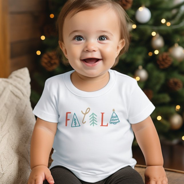 Fa La Funny Julgran Helgdag T Shirt (Fa La La Funny Christmas Tree Holiday Toddler T-shirt)