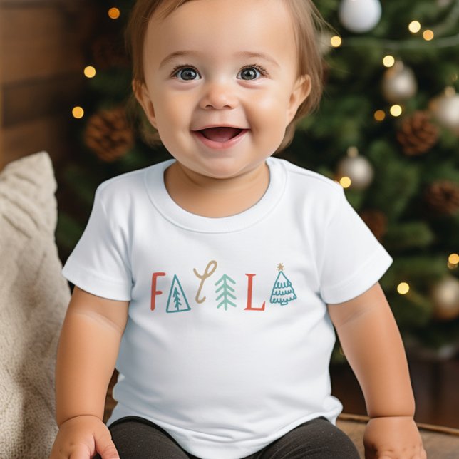 Fa La Funny Julgran Helgdag T Shirt (Fa La La Funny Christmas Tree Holiday Toddler T-shirt)