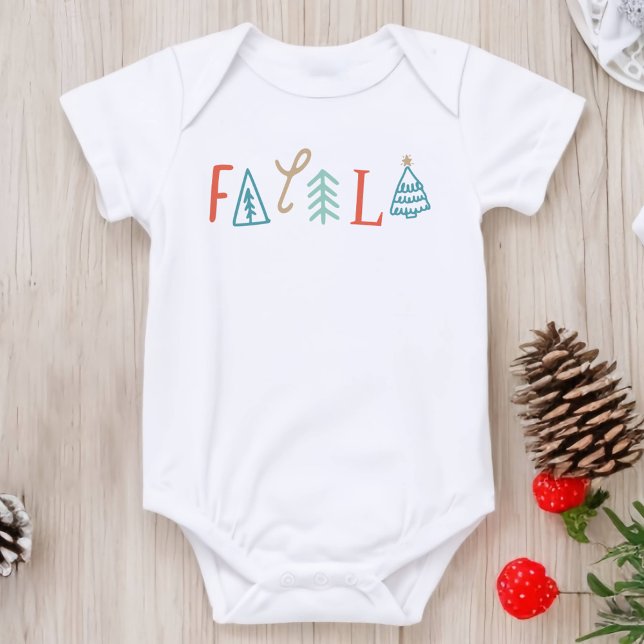 Fa La Funny Julgran Helgdag T Shirt (Fa La La Funny Christmas Tree Holiday Baby Bodysuit
)