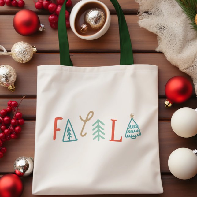 Fa La Funny Julgran Helgdag Tygkasse (Fa La La Funny Christmas Tree Holiday Tote Bag)