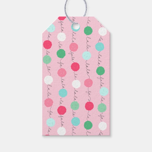 Fa La Garland Gift Märkre (Rosa) Presentetikett (Framsidan)