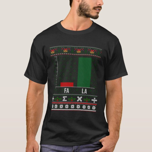 Fa La Graph Ugly jul Sweater Math Teacher Gi T Shirt (Framsida)