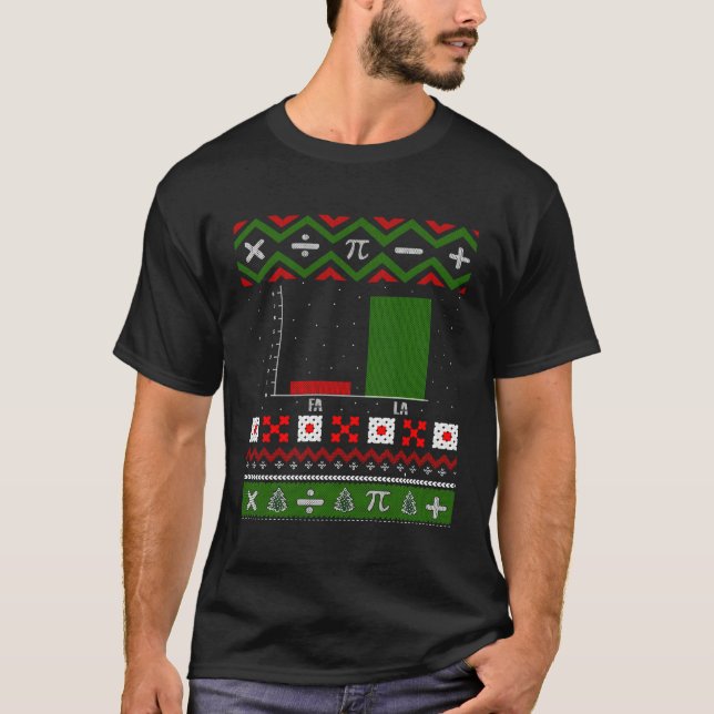 Fa La Graph Ugly Sweater Math Teacher for Christma T Shirt (Framsida)