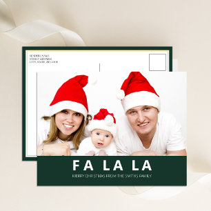 Fa La Grönt Modern julfoto Helg Vykort