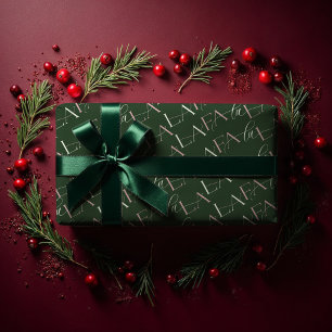 Fa La Grönt & Rosa Typografisk jul Sång Presentpapper