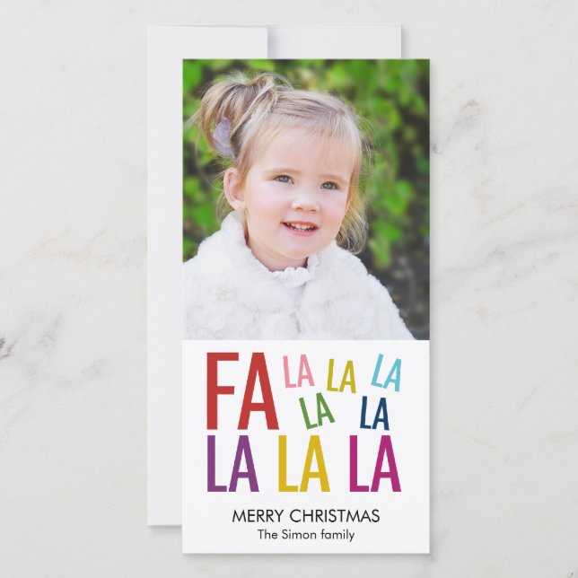 Fa La Helgdag-fotokort Julkort (Framsida)