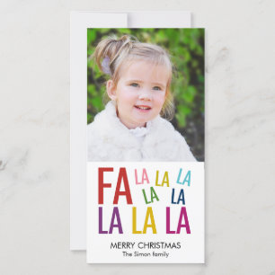 Fa La Helgdag-fotokort Julkort