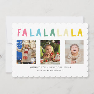 Fa La jul 3 Photo Collage Colorful Cute Julkort