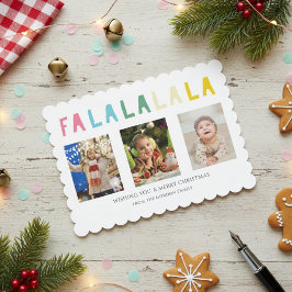 Fa La jul 3 Photo Collage Cute Pastel Julkort