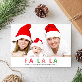 Fa La jul - färgfoto för den färgstarka cute-famil Julkort