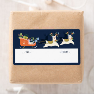 Fa La jul Llama Reindeers & Sleigh Gifts Fraktsedel