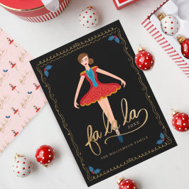 Fa La jul Nutcracker Ballet Dancer Black Julkort