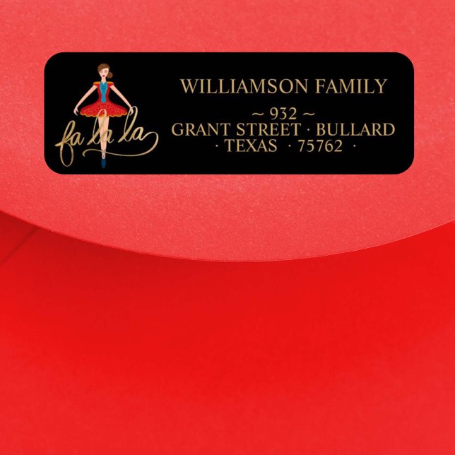 Fa La jul Nutcracker Ballet Dancer Black Returadress Etikett (Skapare uppladdad)