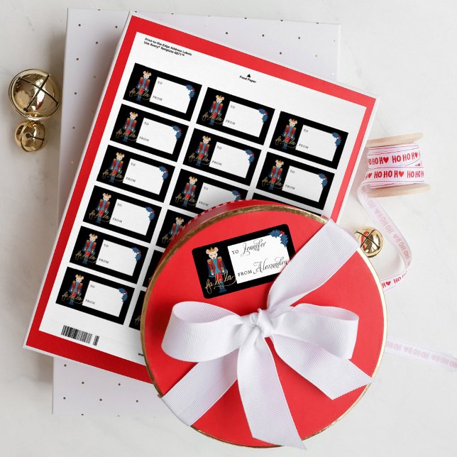 Fa La jul Nutcracker Mouse Kung to & from Adressetikett (Skapare uppladdad)