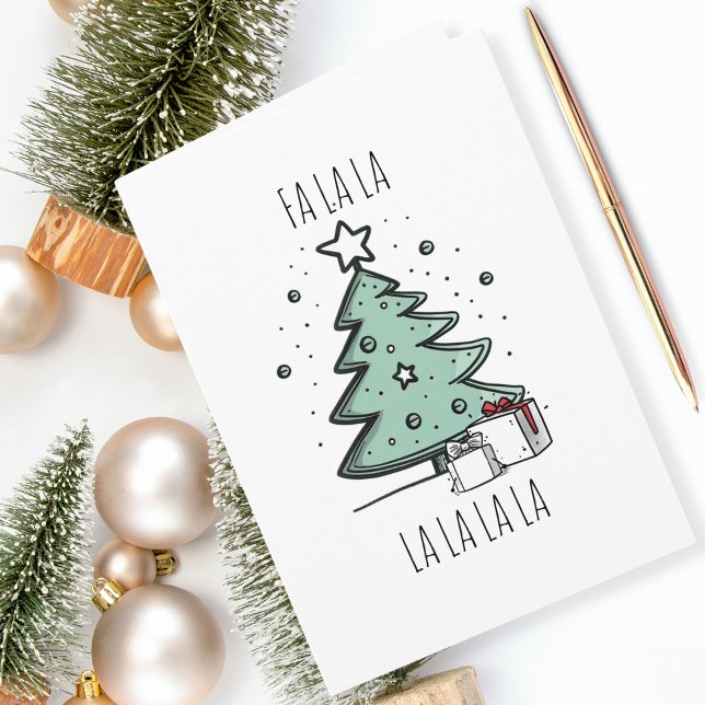 Fa La juldoodle Helgkort (Wish your family and friends a fa la labulous holiday season with this cute Christmas card!)