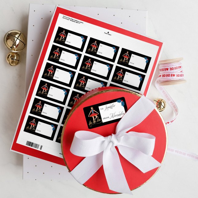 Fa La julklackare Ballet Dancer to & from Adressetikett (Skapare uppladdad)