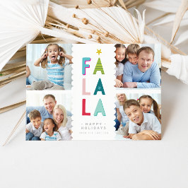 FA LA LA 4 PHOTO Festive roligt-familjen fet färgl Julkort