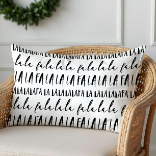 FA LA LA Black & White Typografiska jul Sång Lumbarkudde
