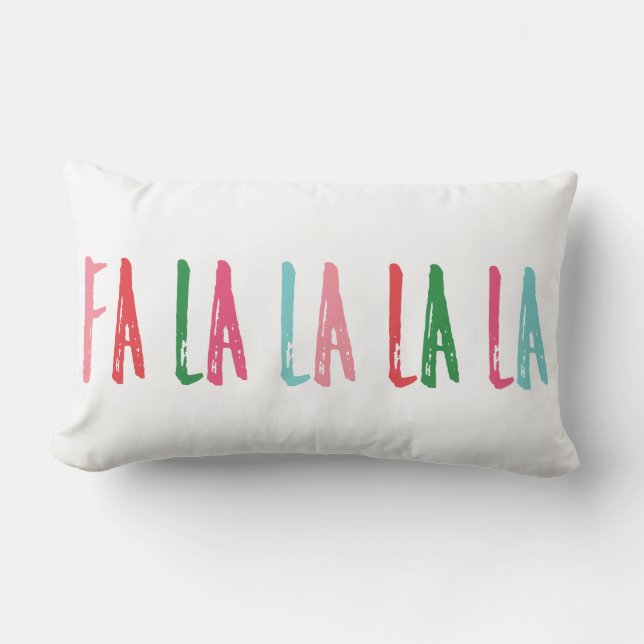 Fa La La Brush Lettering Helgdag jul Lumbarkudde (Framsida)