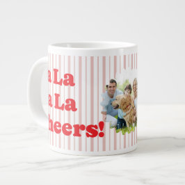 Fa La La Cheers Christmas Party Striped Jumbo Mugg