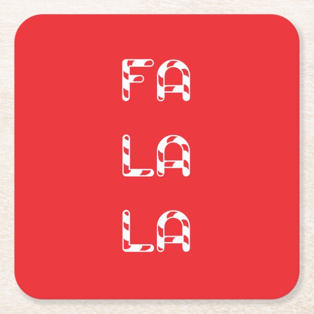 Fa La La christmas Underlägg Papper Kvadrat (Framsidan)