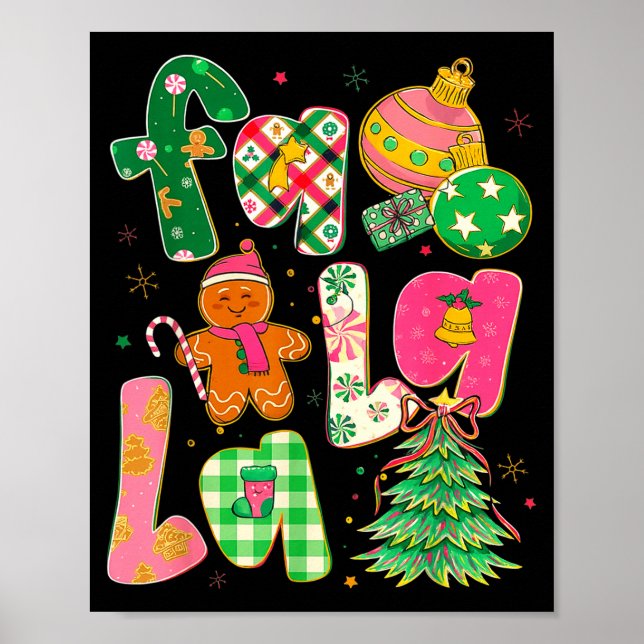 Fa La La Coquette Christmas Gingerbread Tree  Poster (Framsidan)